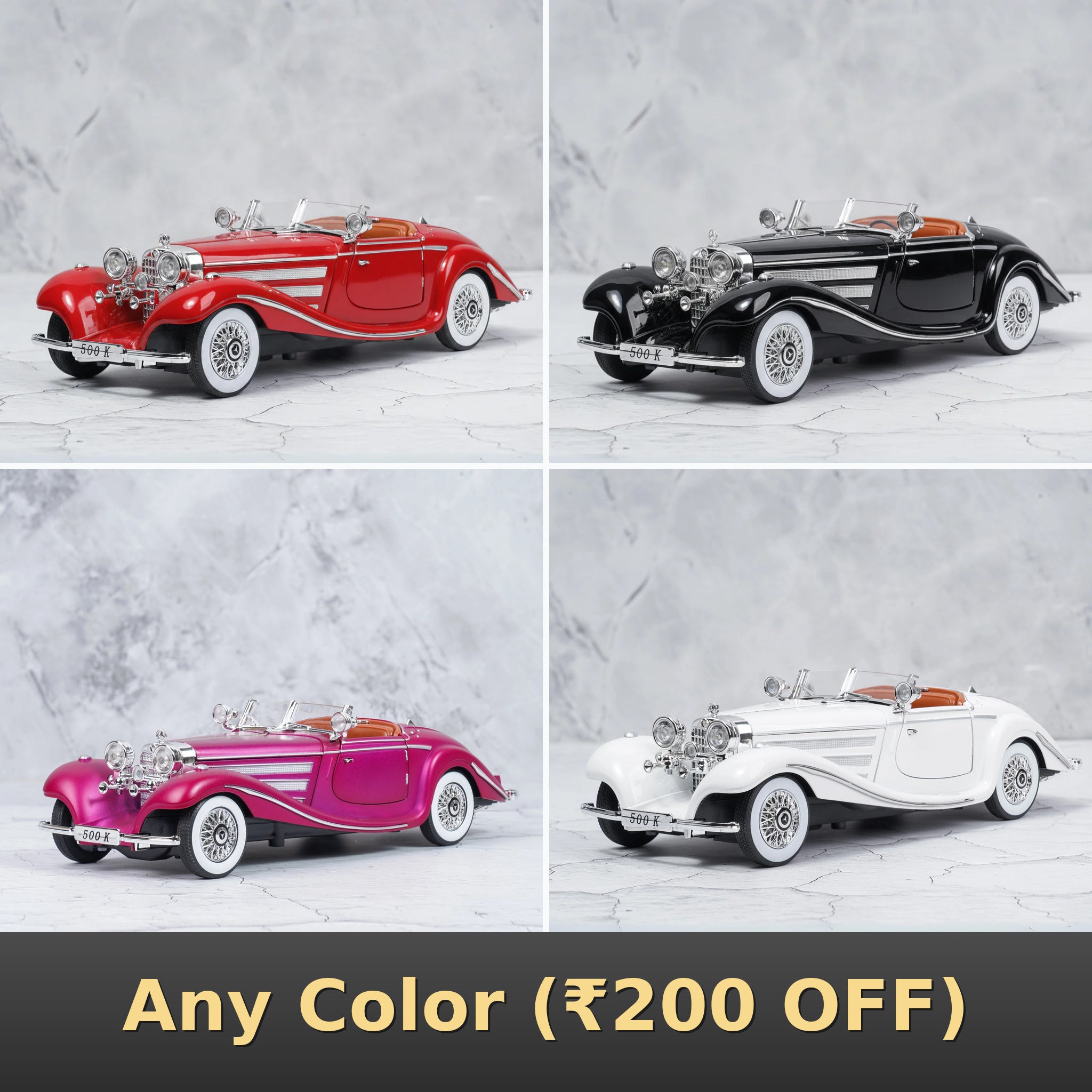 Mercedes Benz 500K (Vintage 1936) Diecast Scale Model | Premium
