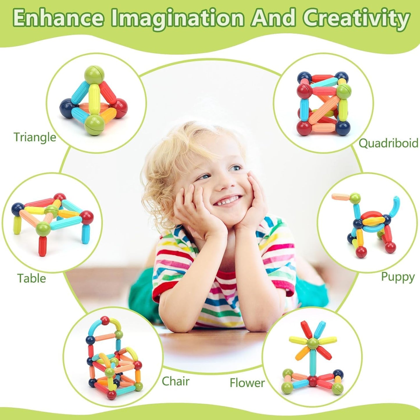 EDUCATIONAL MAGNET BUILDING BLOCKS (32 pcs)