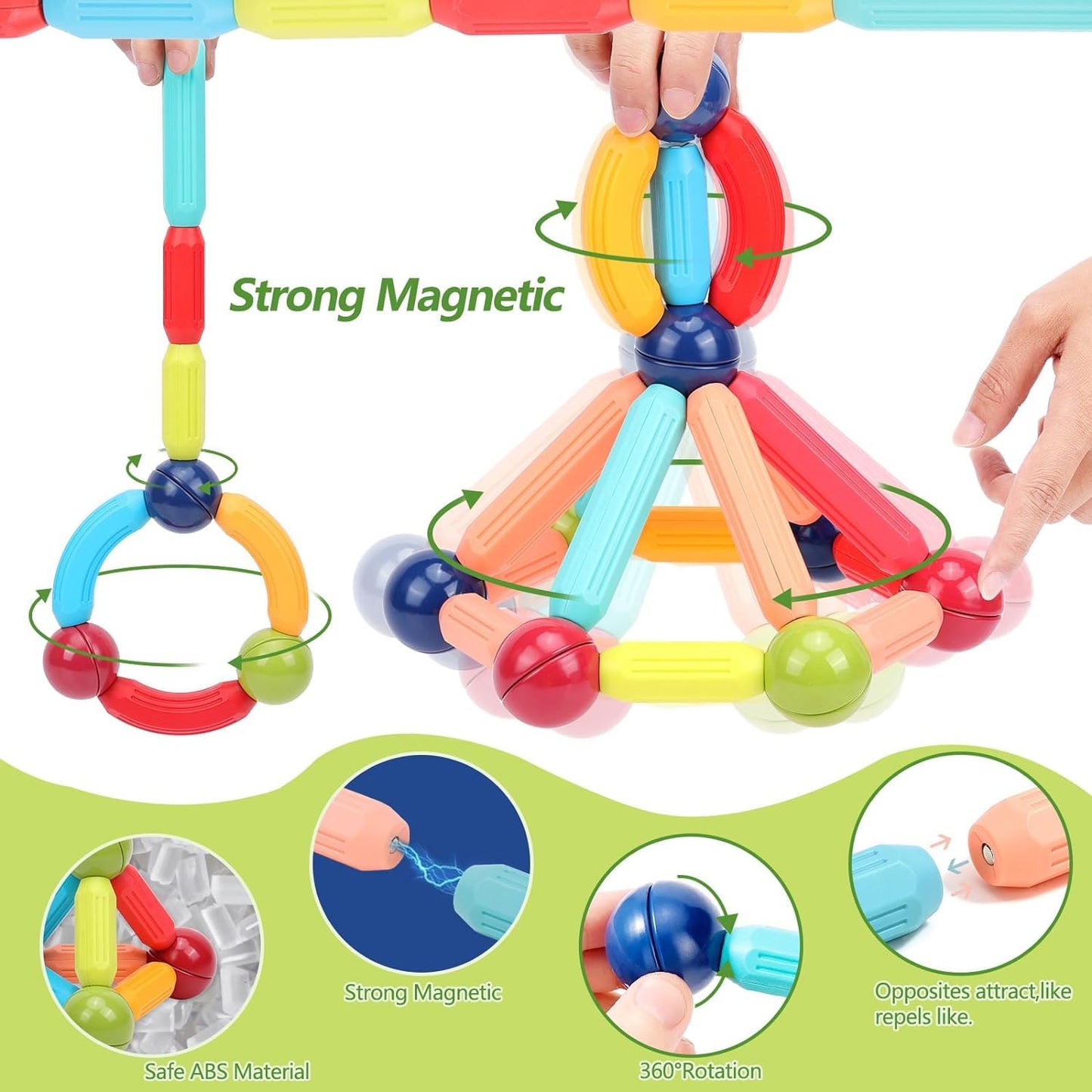 EDUCATIONAL MAGNET BUILDING BLOCKS (32 pcs)