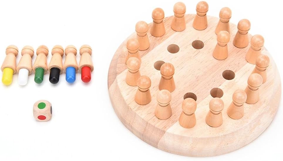 WOODEN MEMORY MATCHSTICK CHESS GAME