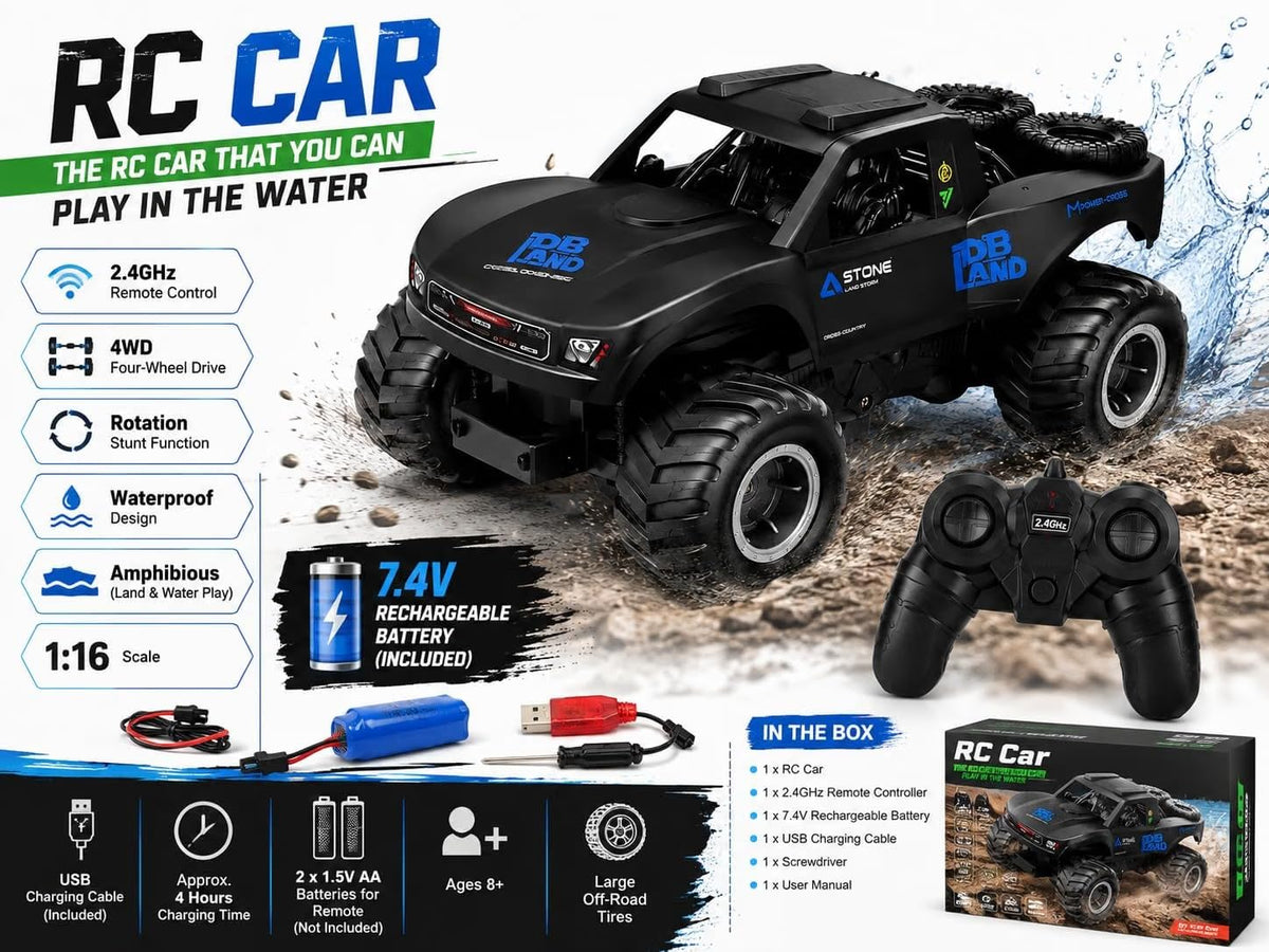 RockRider 4WD Amphibious RC Monster Truck