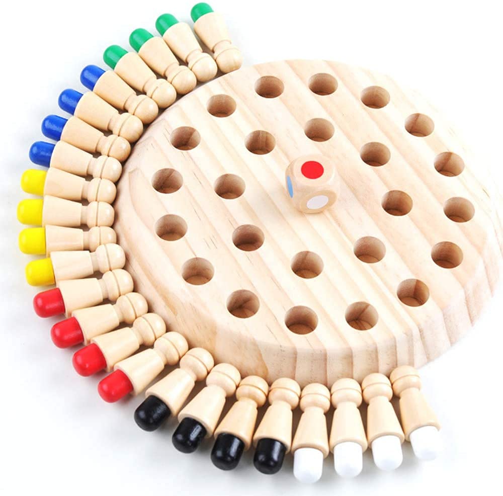 WOODEN MEMORY MATCHSTICK CHESS GAME