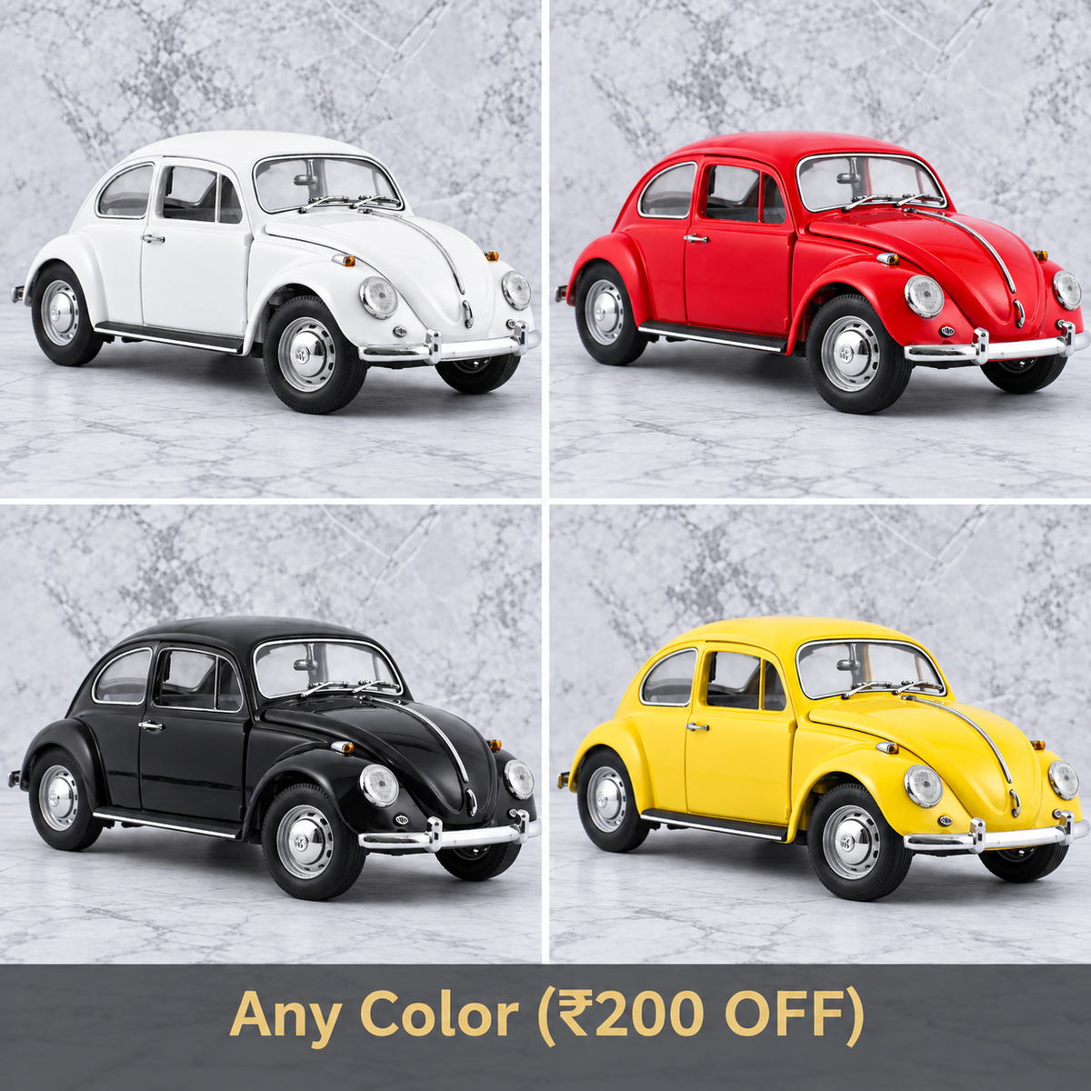 Volkswagen Beetle (Vintage 1967) Diecast Scale Model Car