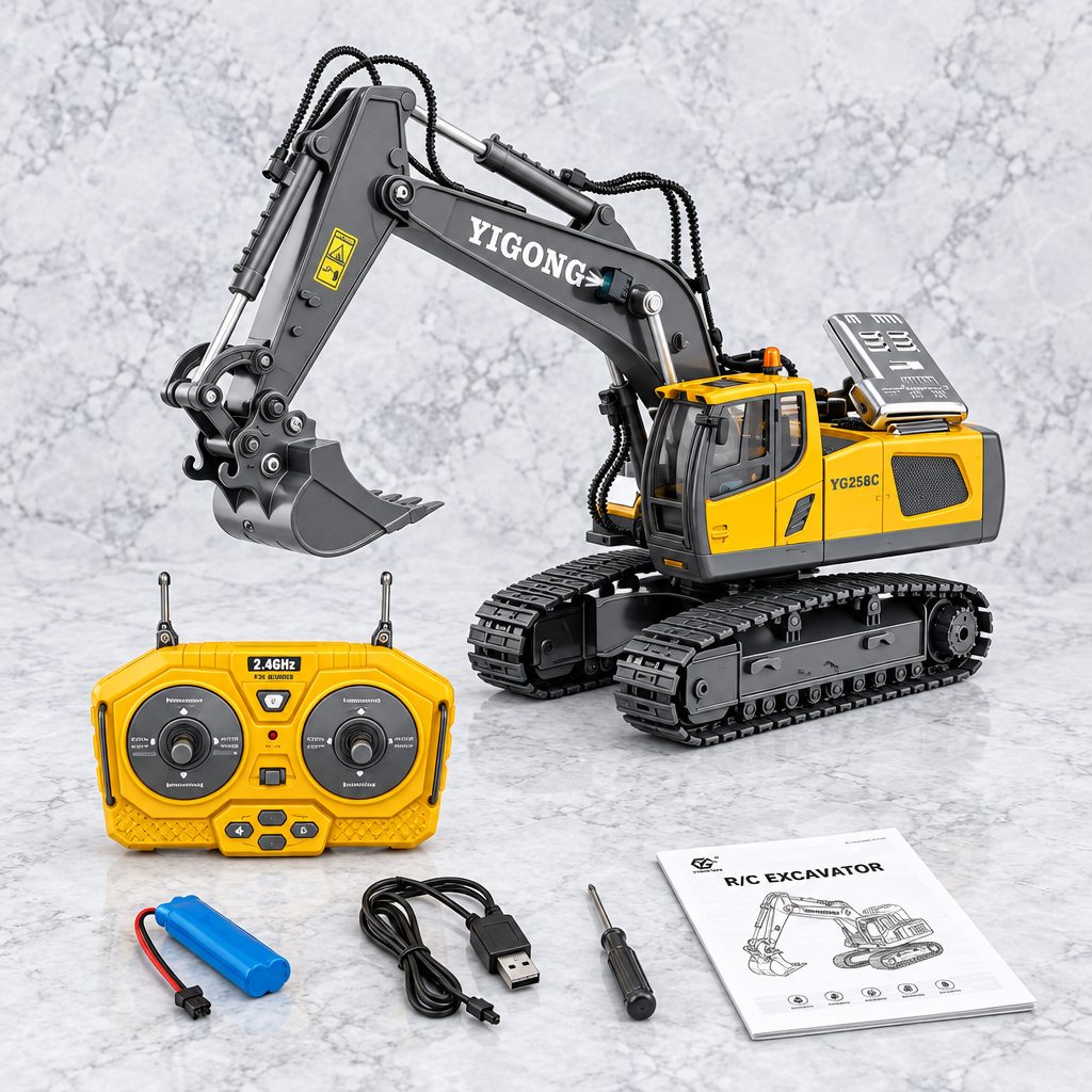 JCB 2.4GHz RC Excavator – Alloy Engineering (Construction) Vehicle | 11CH Remote Control Toy