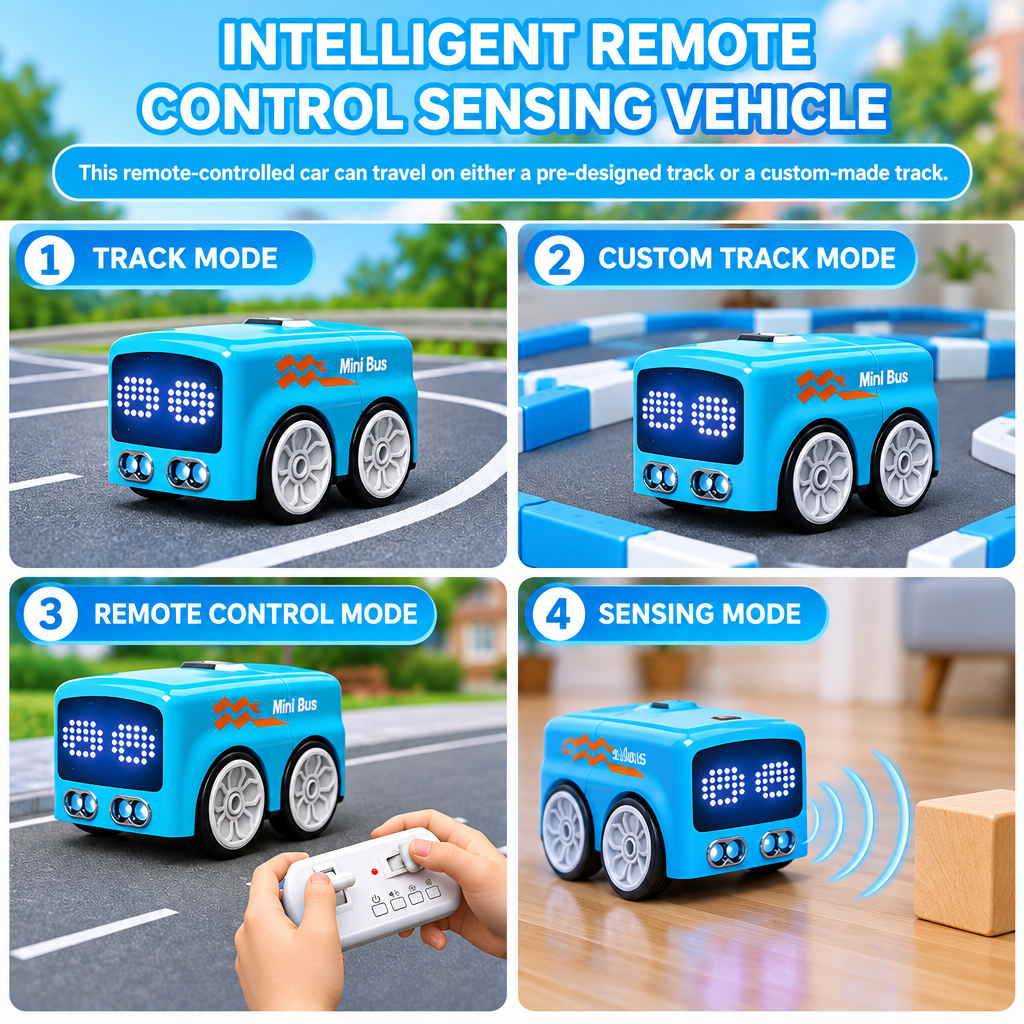 Smart Mini RC Bus – Interactive Remote Control Toy