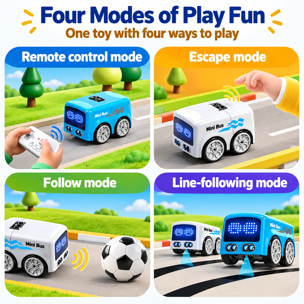 Smart Mini RC Bus – Interactive Remote Control Toy