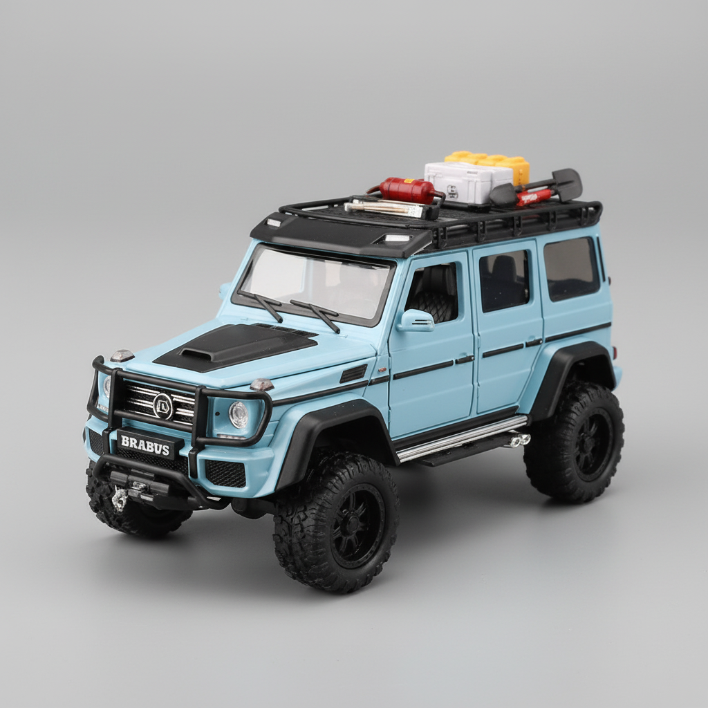 Mercedes-Benz G-Class 4X4 Modified Diecast Scale Model Car - Light Blue Variant