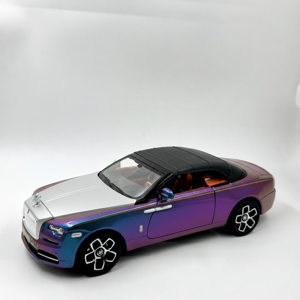 Rolls Royce Dawn Diecast Scale Model Car - Chameleon Purple-Blue Variant