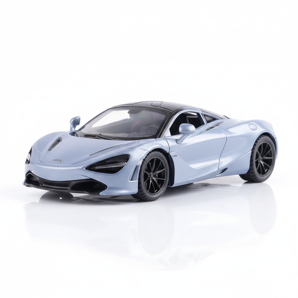 McLaren 720S Diecast Scale Model Car - Light Blue Grey Variant